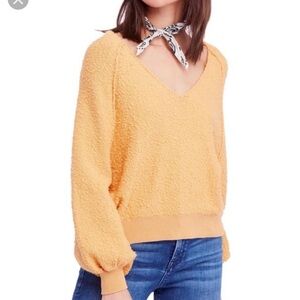 Free People V-Neck Sweater - Peach